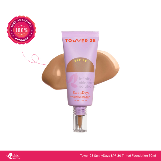 1 Tower 28 SunnyDays SPF 30 Tinted Foundation 30ml Tower 28 SunnyDays SPF 30 Tinted Sunscreen Foundation 30ml - Image 1